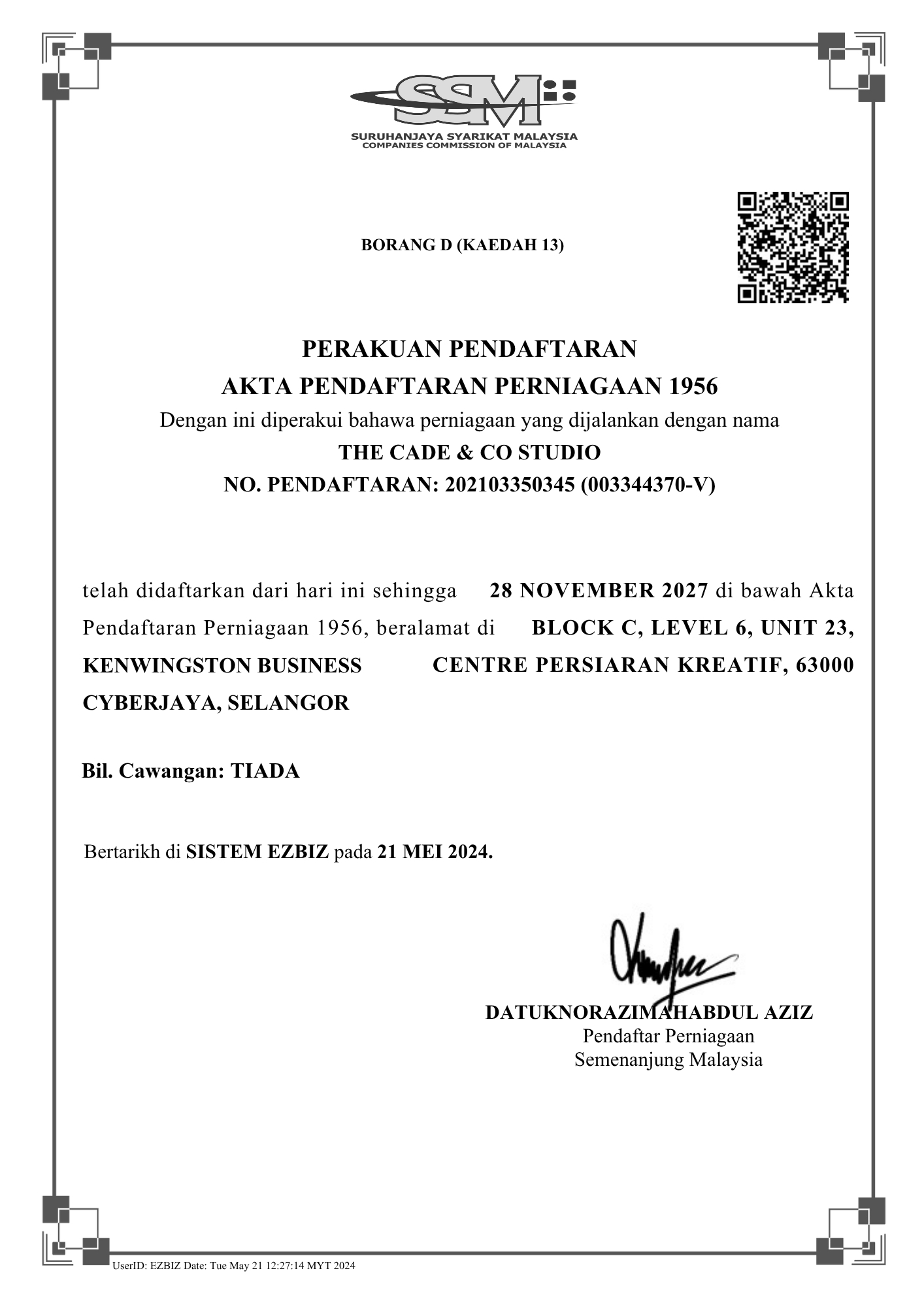 SSM Registration