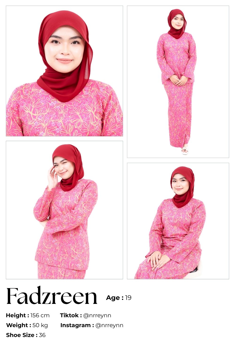 Comp card example for Fadzreen