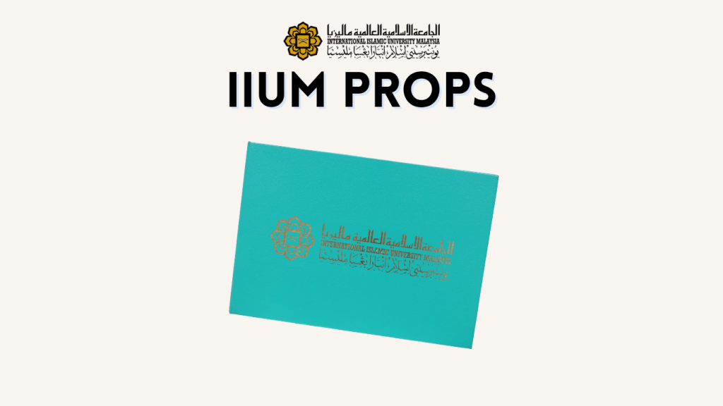 IIUM graduation robe and props for rent at The Cade & Co Photography Studio