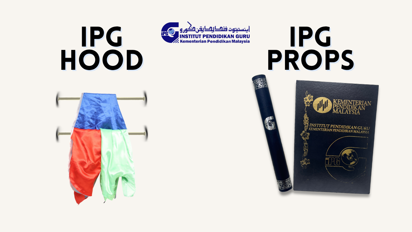 IPG graduation robe and props for rent at The Cade & Co Photography Studio