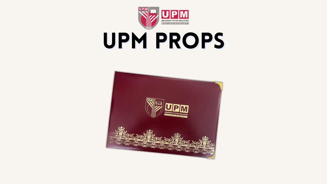 UPM graduation robe and props for rent at The Cade & Co Photography Studio