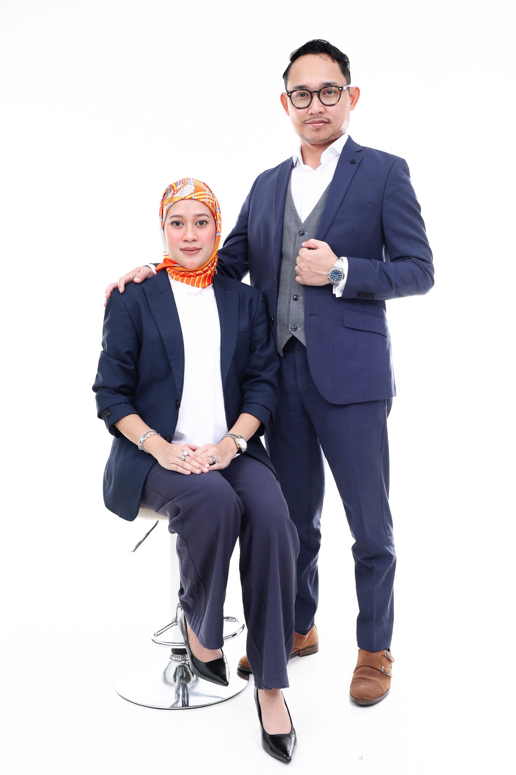 En Naim, Property Agent (REN), portrait with another sitter, studio portrait 10, The Cade & Co, Cyberjaya