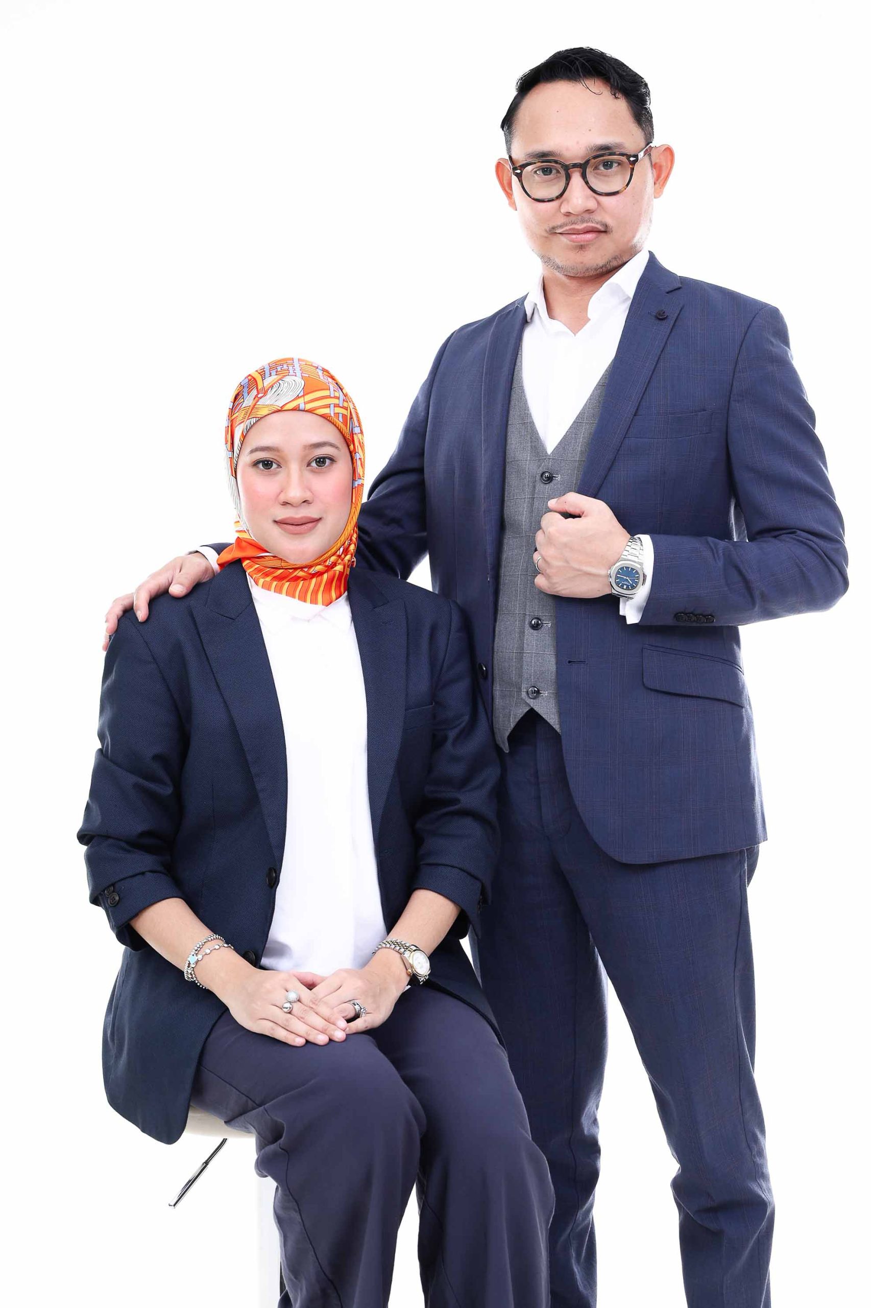 En Naim, Property Agent (REN), portrait with another sitter, studio portrait 11, The Cade & Co, Cyberjaya