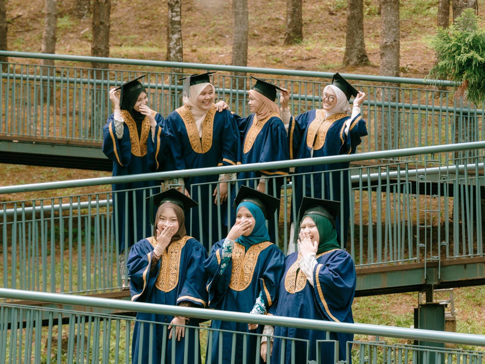 Syarifa and BFF UITM outdoor graduation at Taman Saujana Hijau, Putrajaya