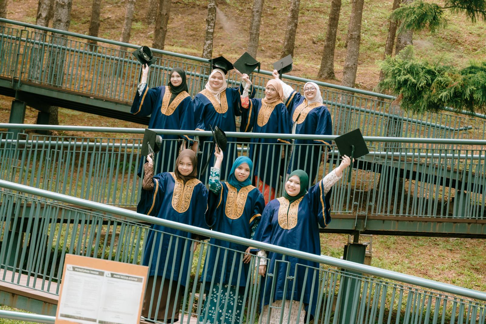 Syarifa and BFF UITM outdoor graduation at Taman Saujana Hijau, Putrajaya