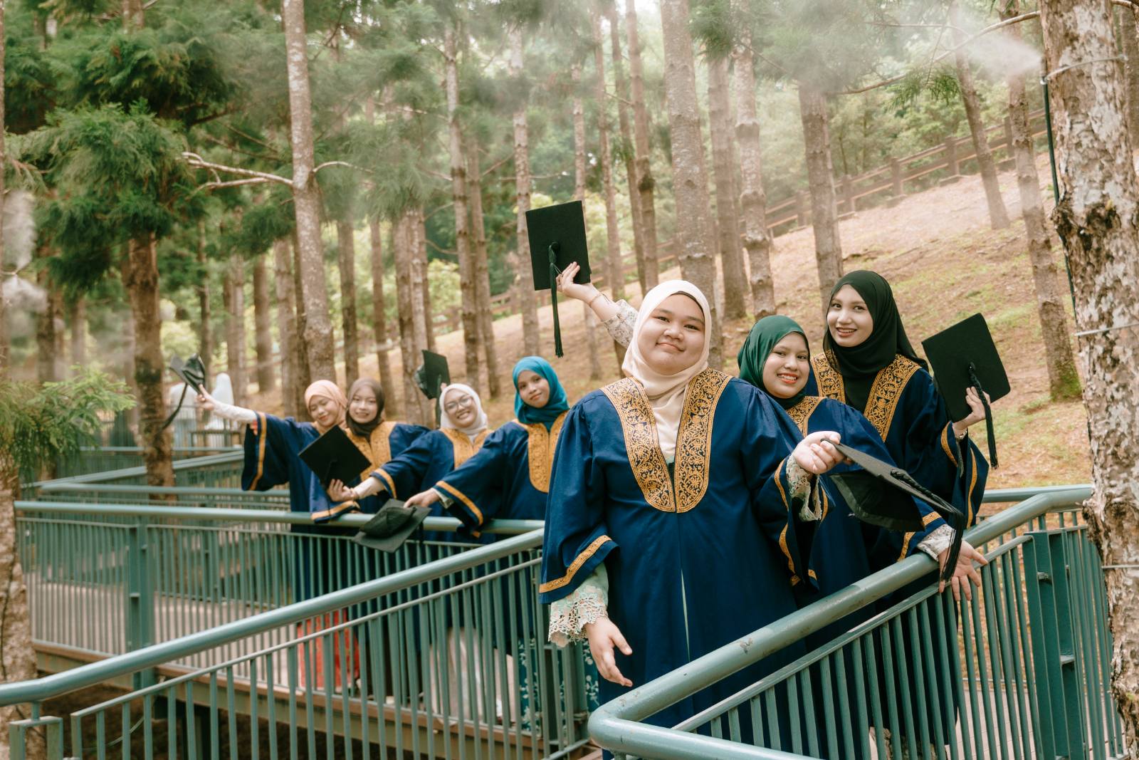 Syarifa and BFF UITM outdoor graduation at Taman Saujana Hijau, Putrajaya