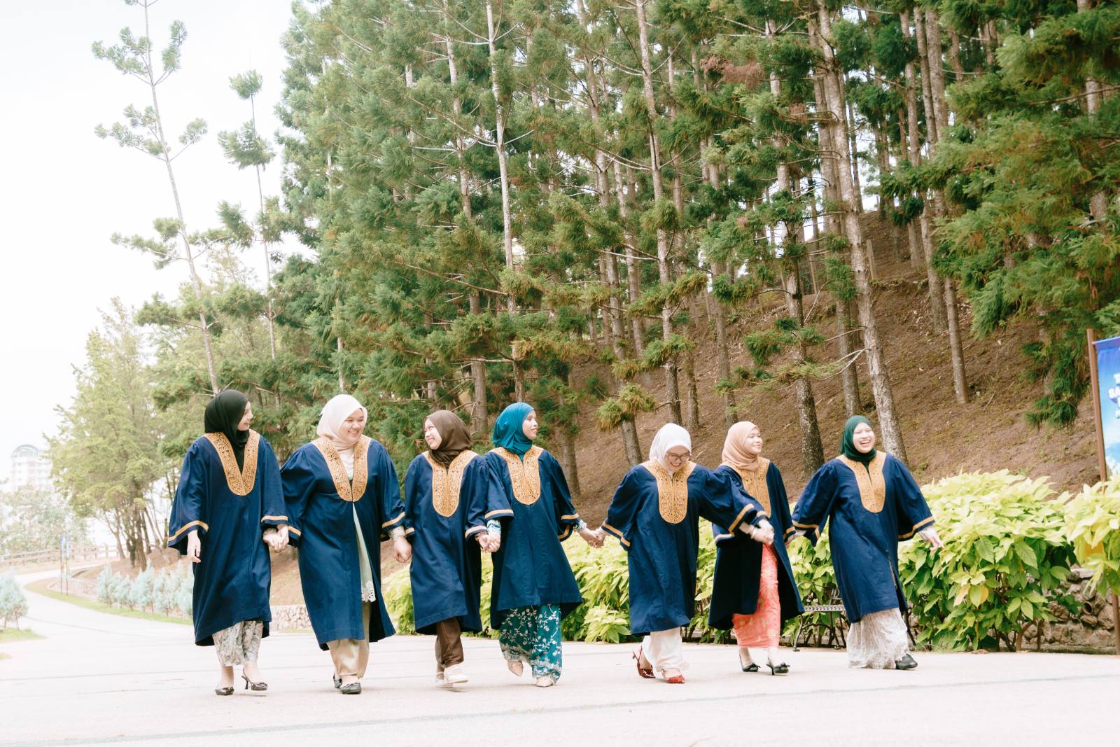 Syarifa and BFF UITM outdoor graduation at Taman Saujana Hijau, Putrajaya