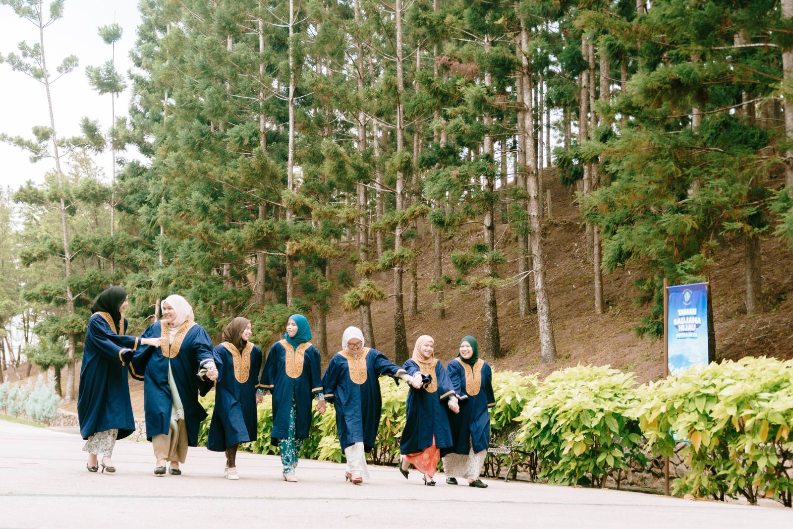 Syarifa and BFF UITM outdoor graduation at Taman Saujana Hijau, Putrajaya