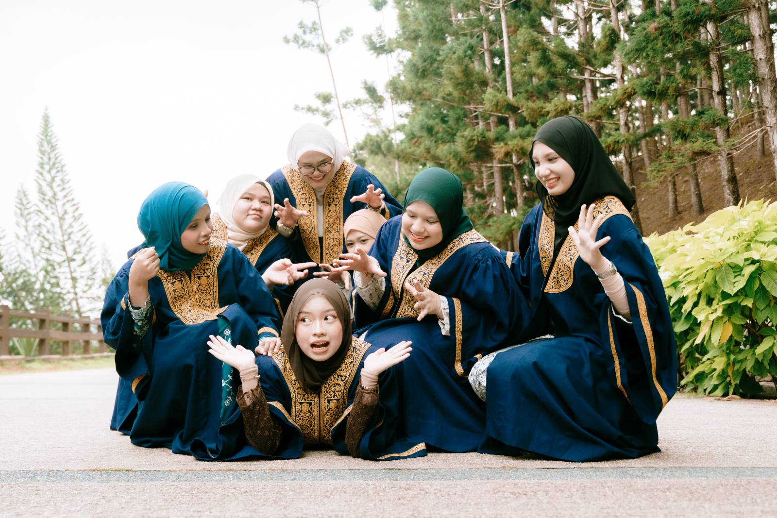 Syarifa and BFF UITM outdoor graduation at Taman Saujana Hijau, Putrajaya