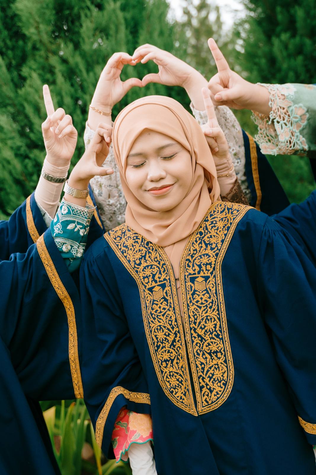 Syarifa and BFF UITM outdoor graduation at Taman Saujana Hijau, Putrajaya