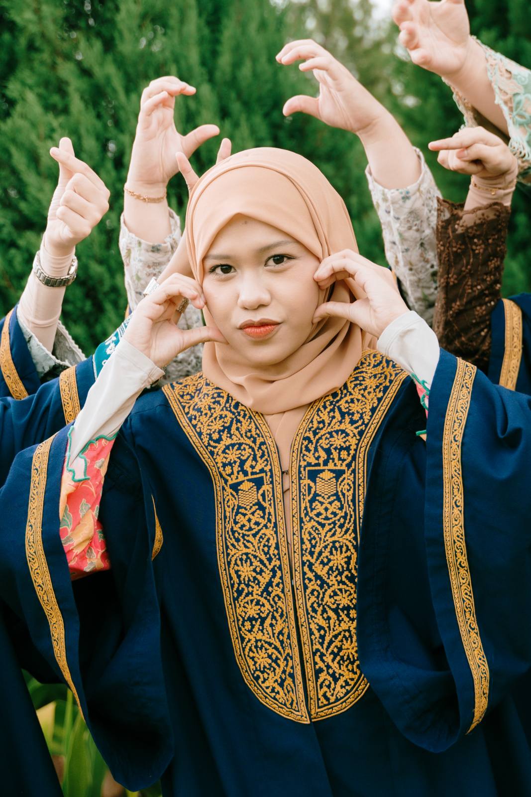Syarifa and BFF UITM outdoor graduation at Taman Saujana Hijau, Putrajaya