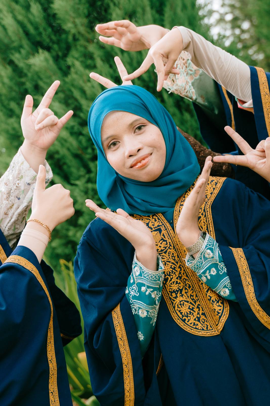 Syarifa and BFF UITM outdoor graduation at Taman Saujana Hijau, Putrajaya