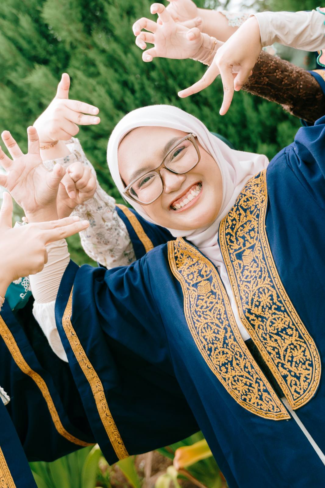 Syarifa and BFF UITM outdoor graduation at Taman Saujana Hijau, Putrajaya