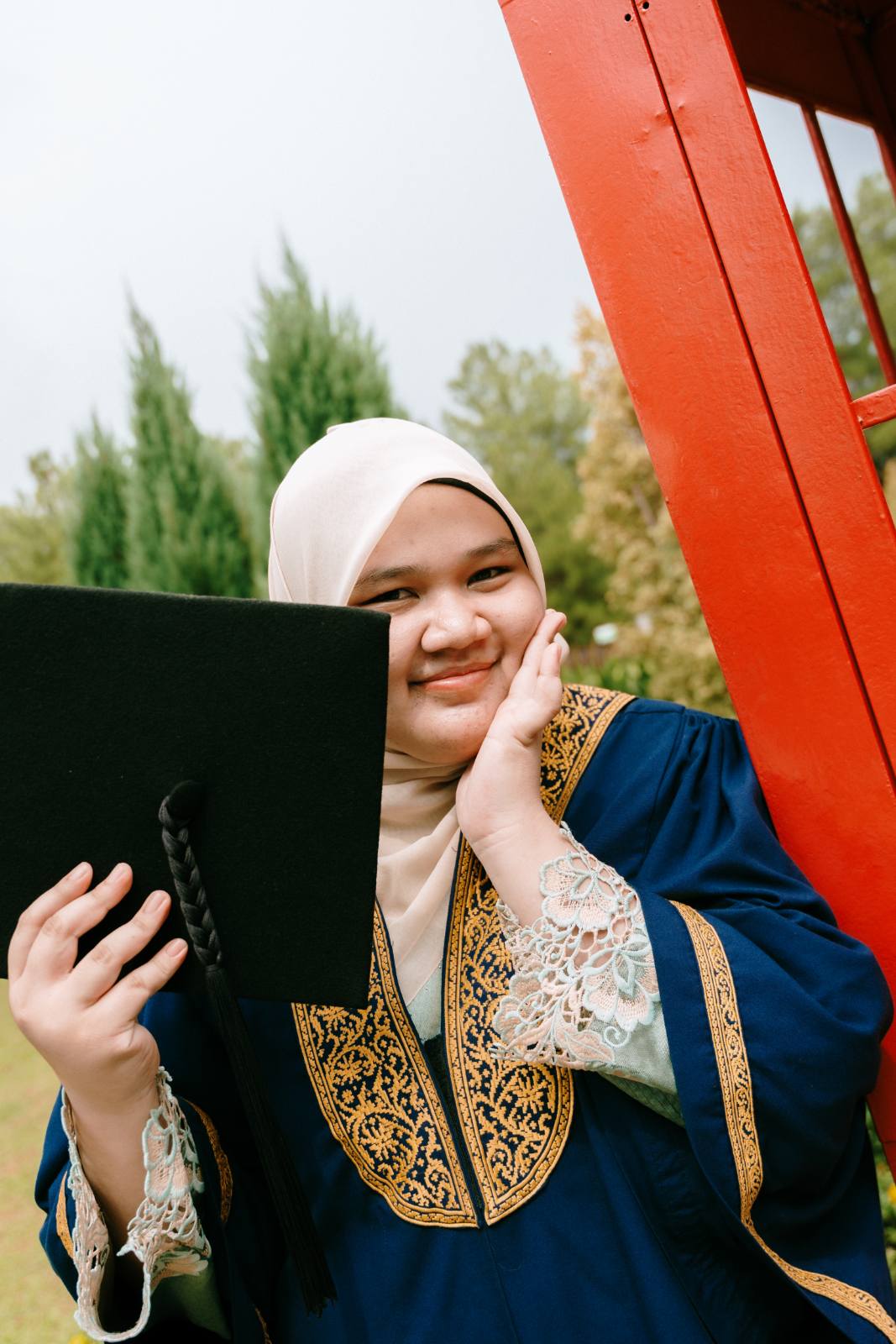 Syarifa and BFF UITM outdoor graduation at Taman Saujana Hijau, Putrajaya