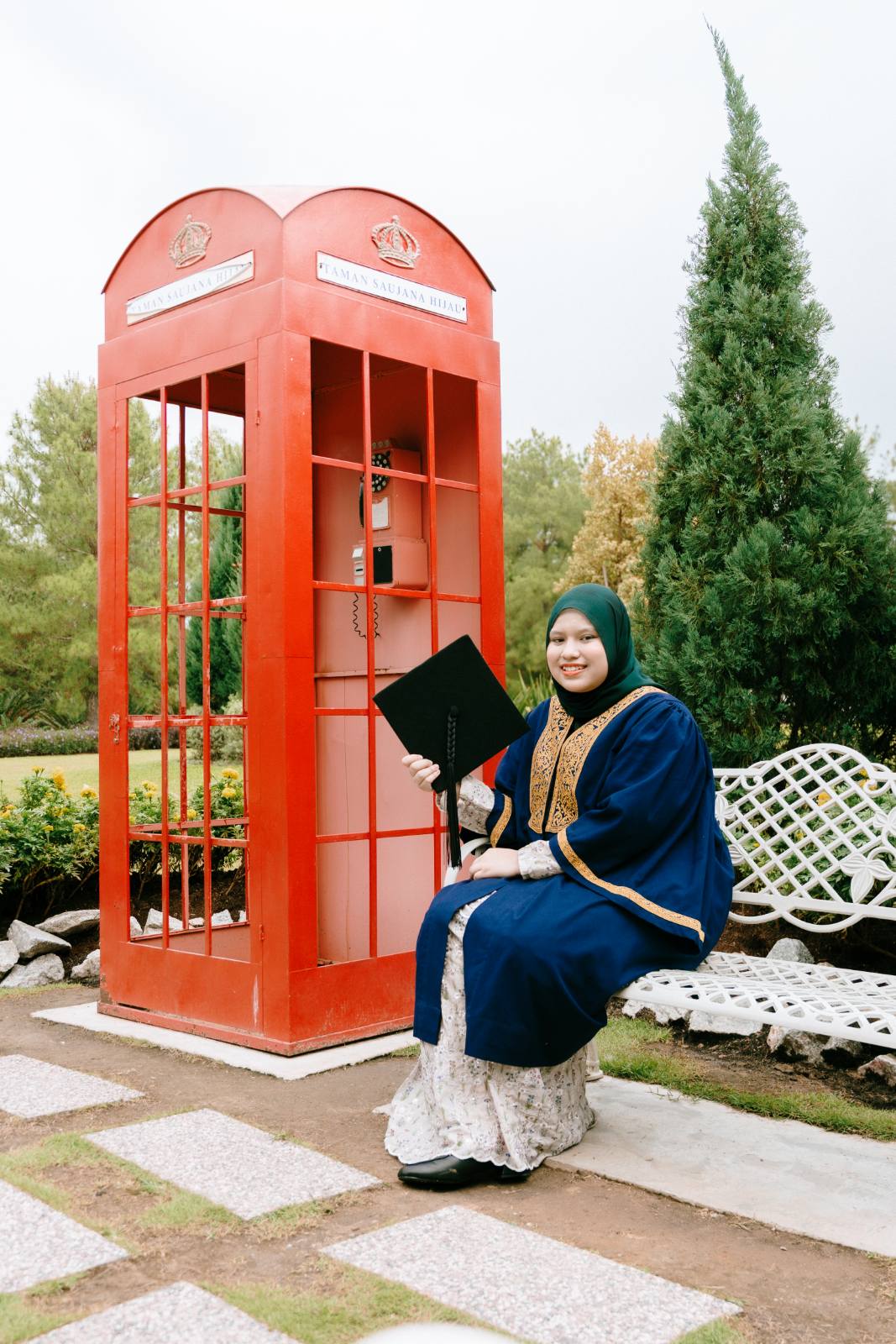Syarifa and BFF UITM outdoor graduation at Taman Saujana Hijau, Putrajaya