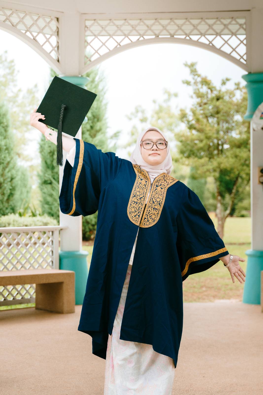 Syarifa and BFF UITM outdoor graduation at Taman Saujana Hijau, Putrajaya
