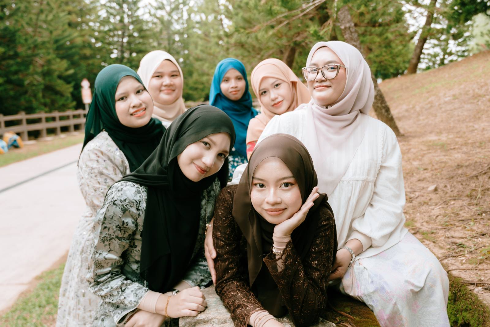 Syarifa and BFF UITM outdoor graduation at Taman Saujana Hijau, Putrajaya
