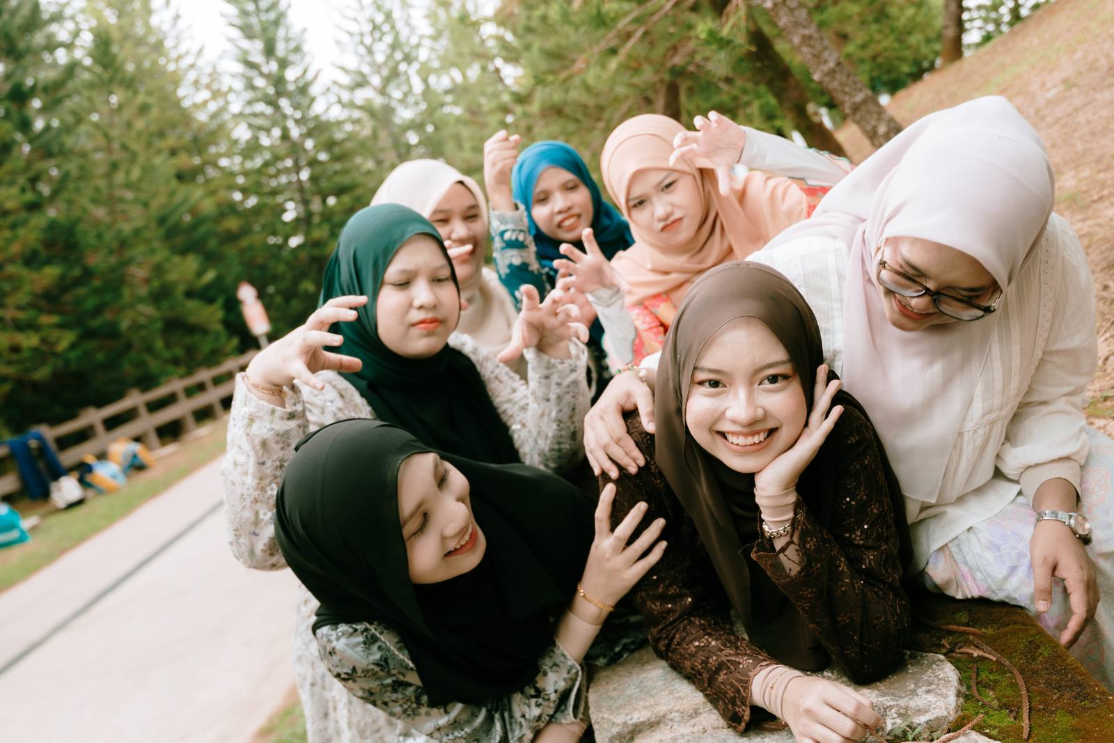 Syarifa and BFF UITM outdoor graduation at Taman Saujana Hijau, Putrajaya